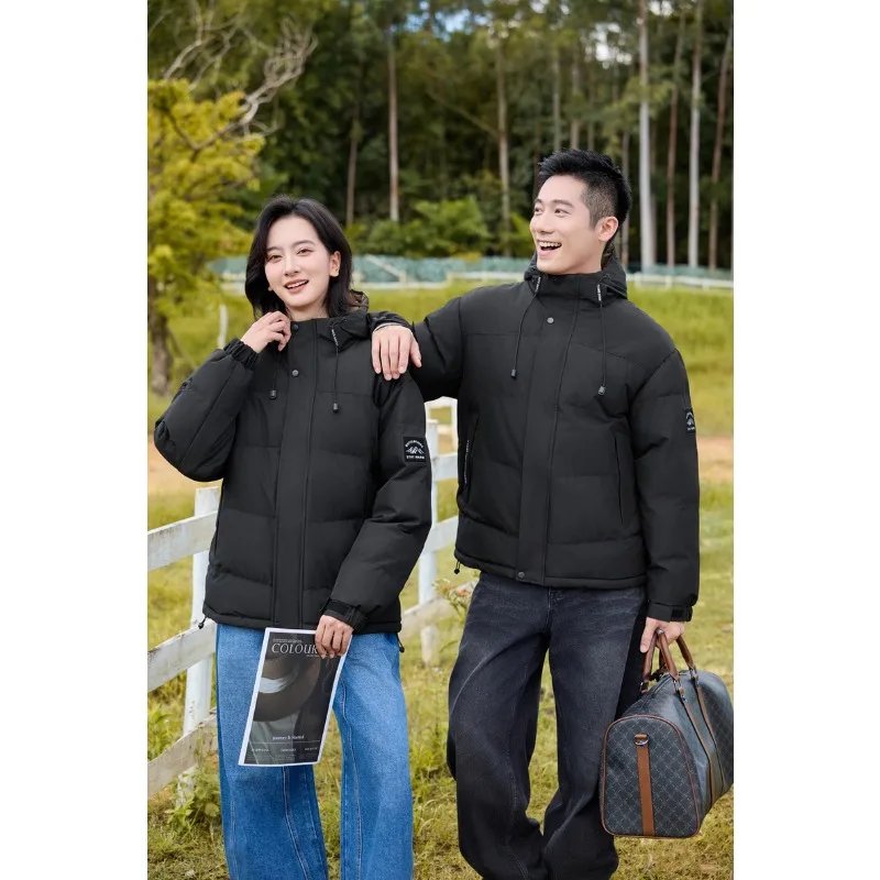 

Winter Fleece Lined Windproof Waterproof Men Autumn Jacket Fashionable Women Comfortable Solid Color Couple Lightweight