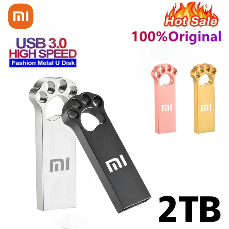 XIAOMI-Unidade Flash de Metal Impermeável, USB 3.1, Pen Drive de Alta Velocidade, Memória Tipo C para Dispositivos de Armazenamento de Computador, 1TB, 2TB, Original