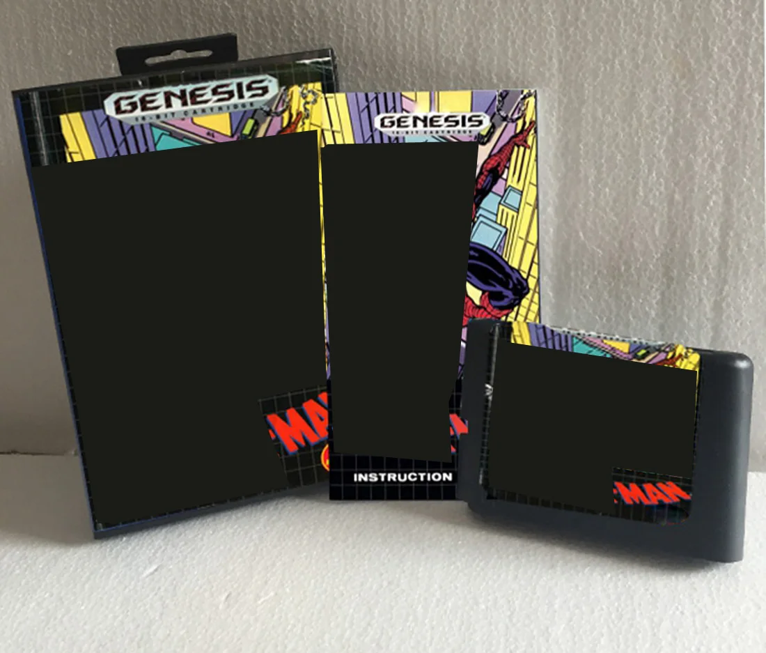 عرض ساخن على Spiderman مع صندوق وخرطوشة يدوية لنظام ألعاب Sega MD 16 بت