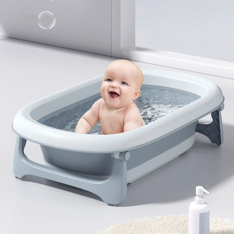 

Large Household Bath Barrel Baby-Safe Portable Bathtub with Real-time Temperature Display Foldable Stable Basin