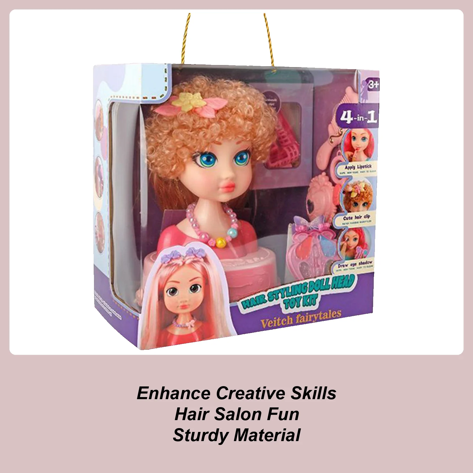 Haar Styling Pop Hoofd Speelgoed Fantasiespel Haar Styling Set Vlechten Praktijk Haarspelden Make-Up Schoonheid Voor 3-6 jaar Oude Beginners