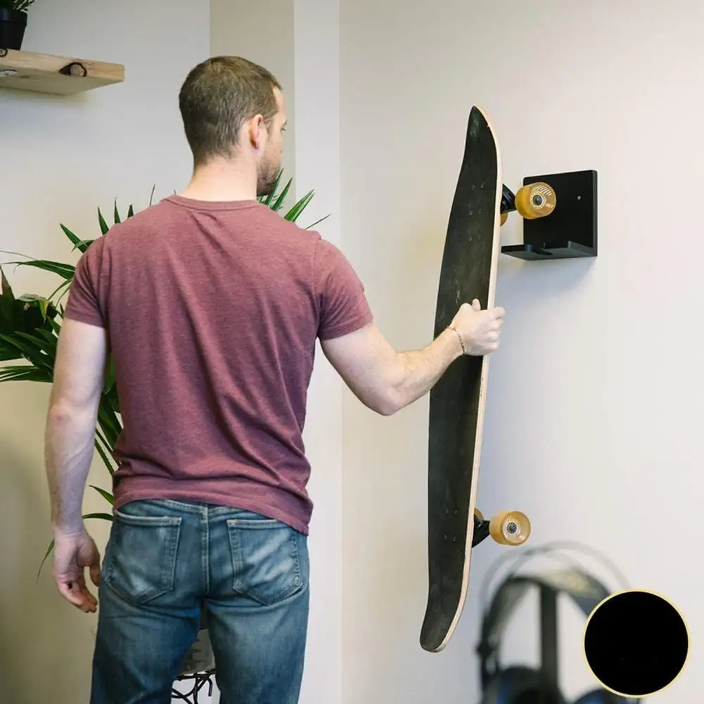 20*10 سنتيمتر حامل لوح التزلج الحائط عرض أسود عالية الاستقرار الصلبة معلقة Longboard رف تخزين حامل الاكريليك للمنزل