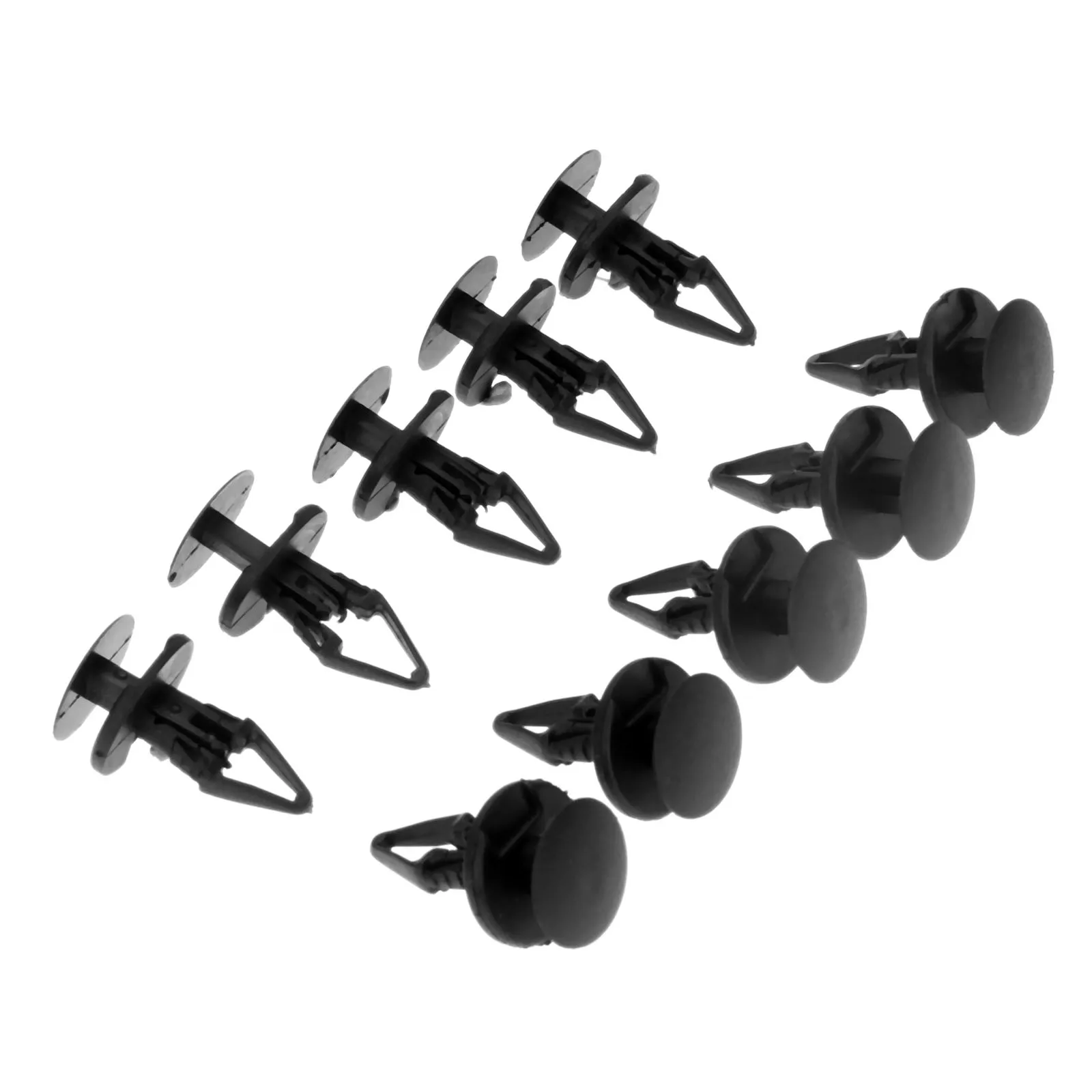 50pcs Car Fender Fastener Push Type Rivet Clamp Plastic Retaining Clips Fit for Vehicles Universal 6.3mm Hole Size Back Fastener