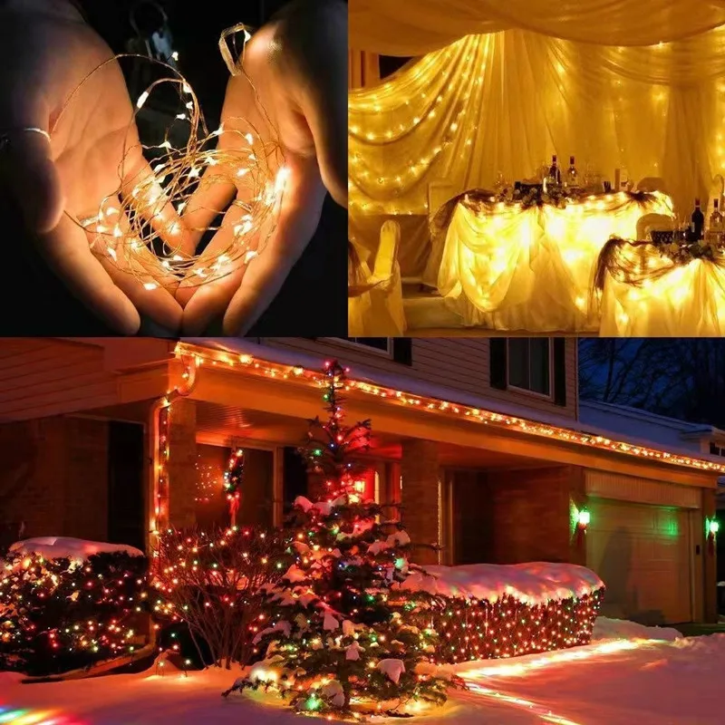 MUXIJIA 2 x luce stringa LED, 30 x LED 3M / 10Ft esterno/interno alimentatore USB impermeabile per camera da letto, cortile, matrimonio, Natale, fai da te, ecc. (Rosso