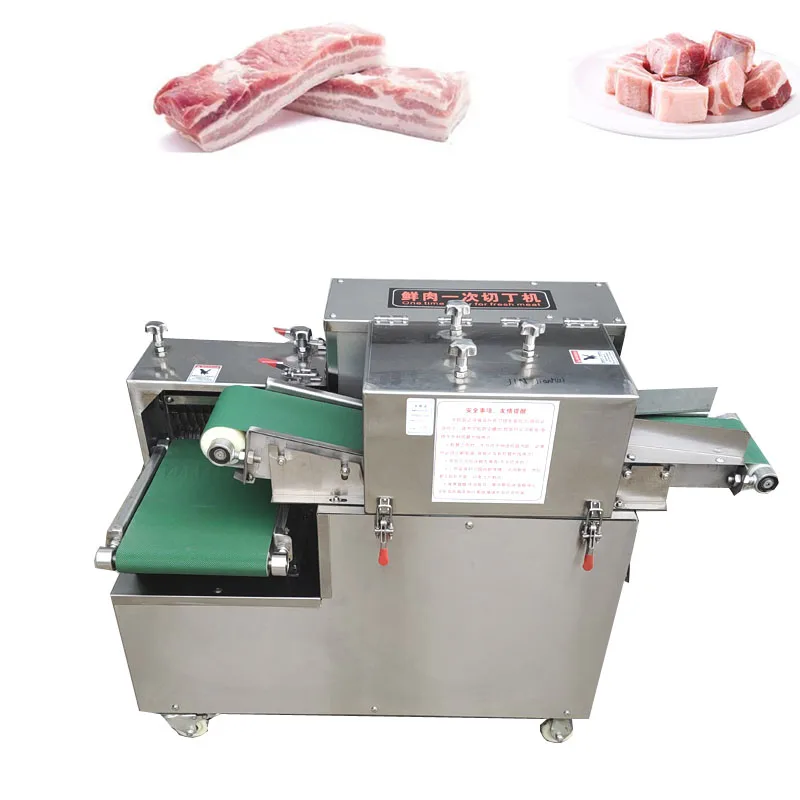 High Accuracy Fresh Chicken Breast Fish Beef Pork Meat Strip Cube Dicer Cutting Machine