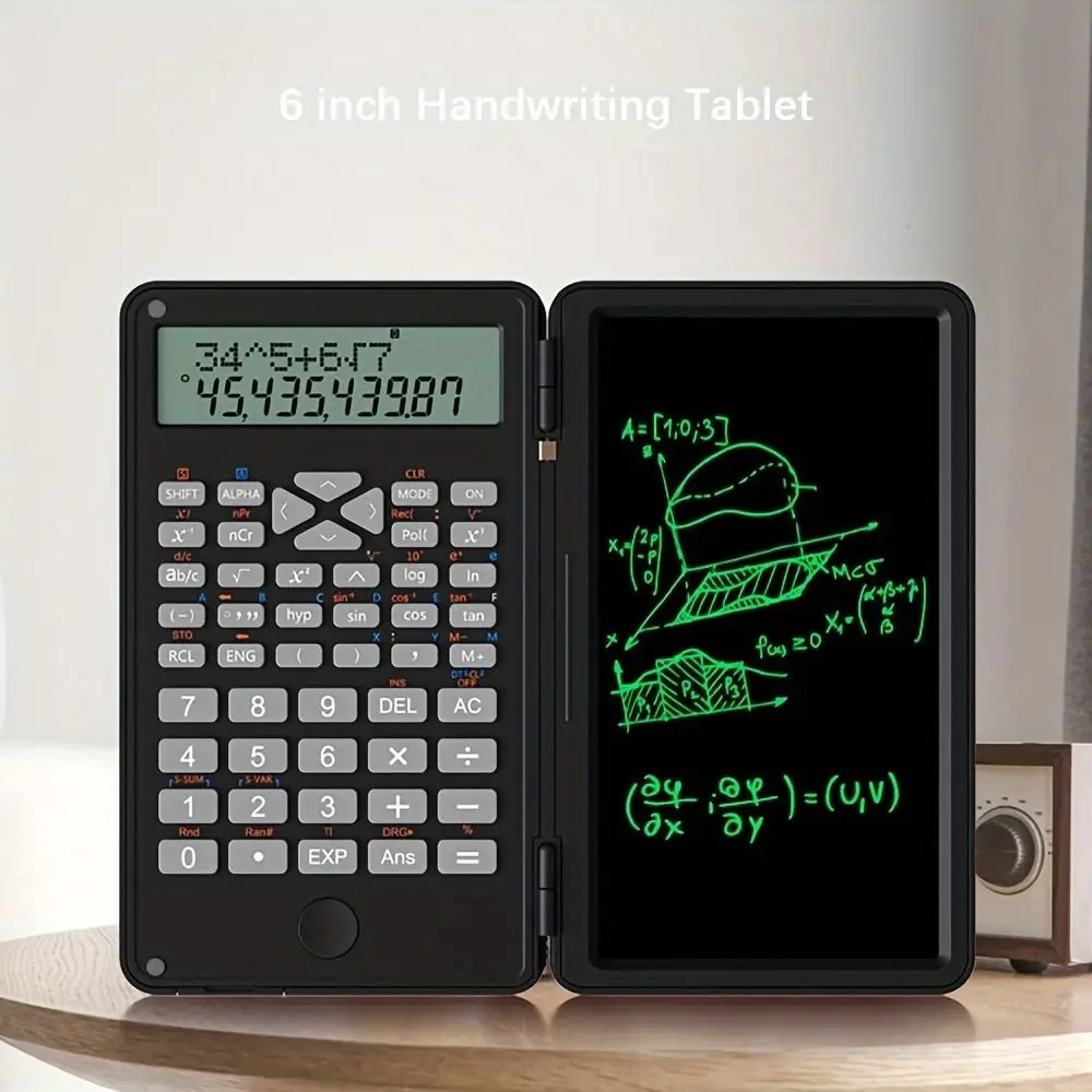 3 in 1 Scientific Calculator 6-inch Large Screen Display Office LCD Drawing Pad Practical Portable