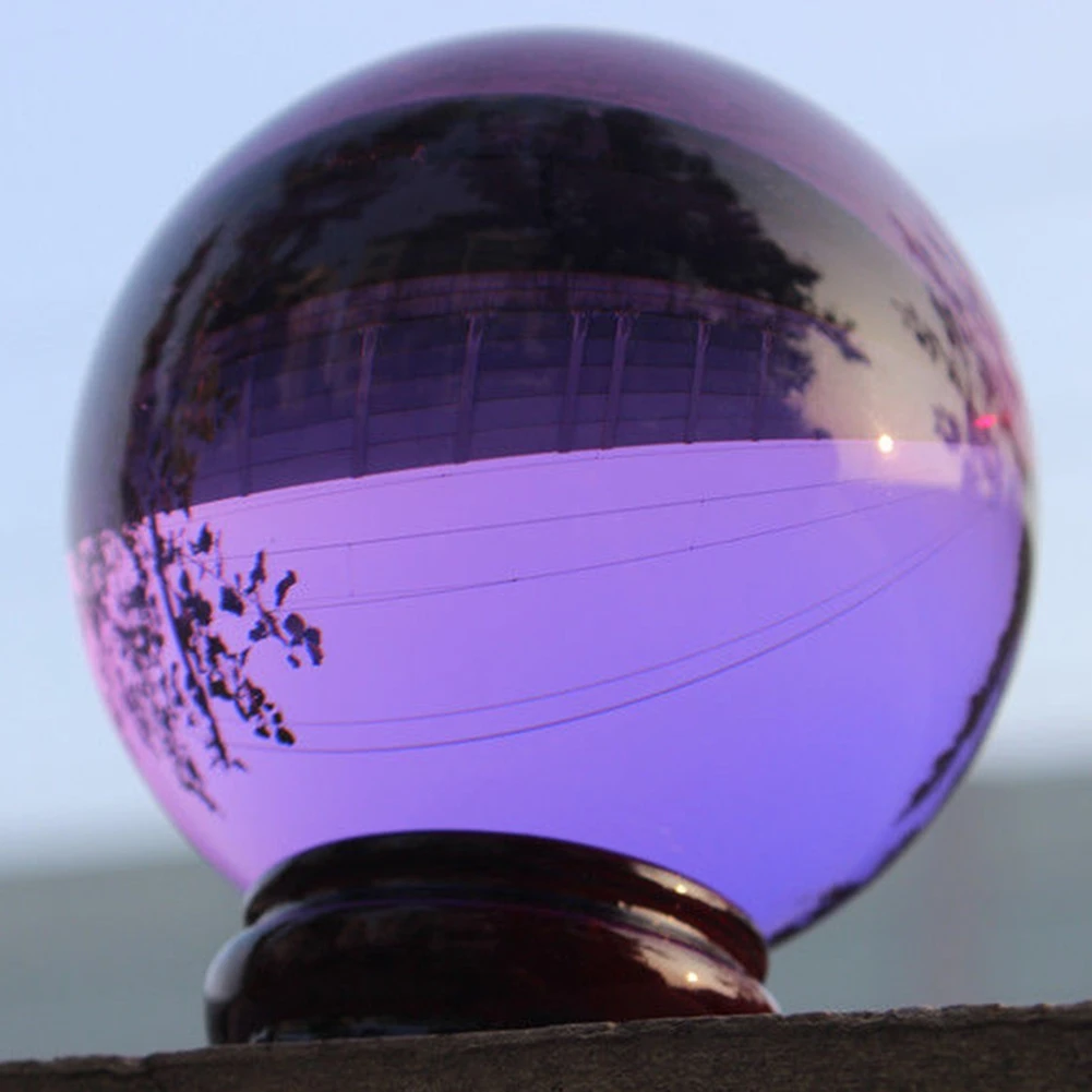 Asian Rare Natural Quartz Purple Magic Crystal Healing fenshui glass Ball Sphere 30/40/50/60MM living room decoration