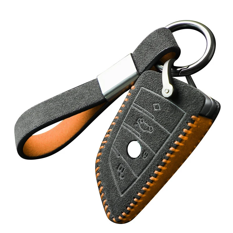 Luxury Suede Leather Car Remote Key Case Cover for BMW X1 X3 X5 X6 X7 F20 F15 F16 F48 G20 G30 Auto Keybag Protection Cover Shell