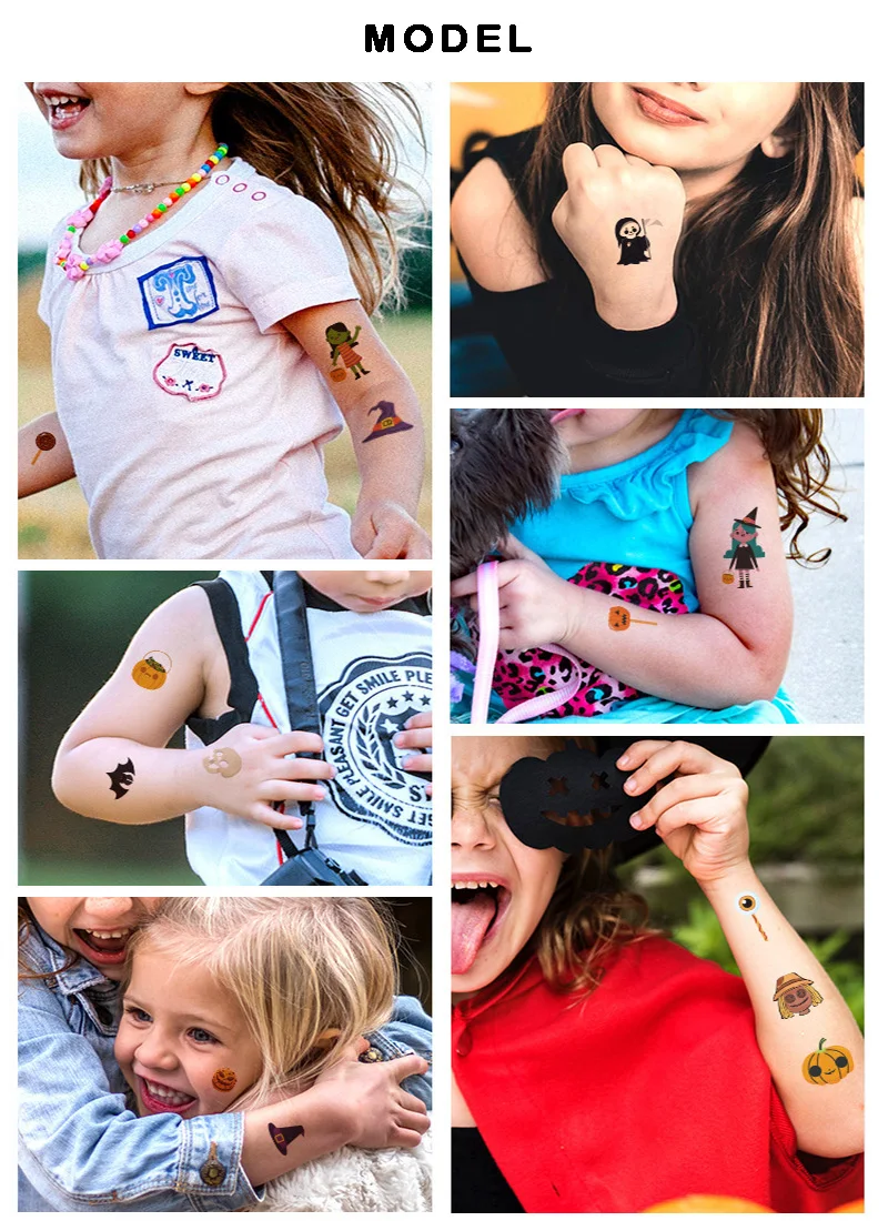 Halloween Stickers Bloody Wound Stitch Scar Skeleton Waterproof Temporary Tattoo Label Print Horror Party Decor Sticker Labels