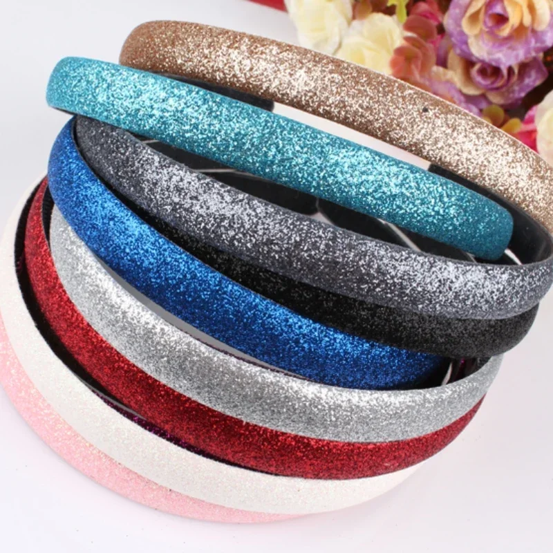 2023 Fashion Solid Female Glitter Hair Bands for Girls Simple Hair Hoop Hairbands Headbands Kids Gifts Headwear Hair Accessories