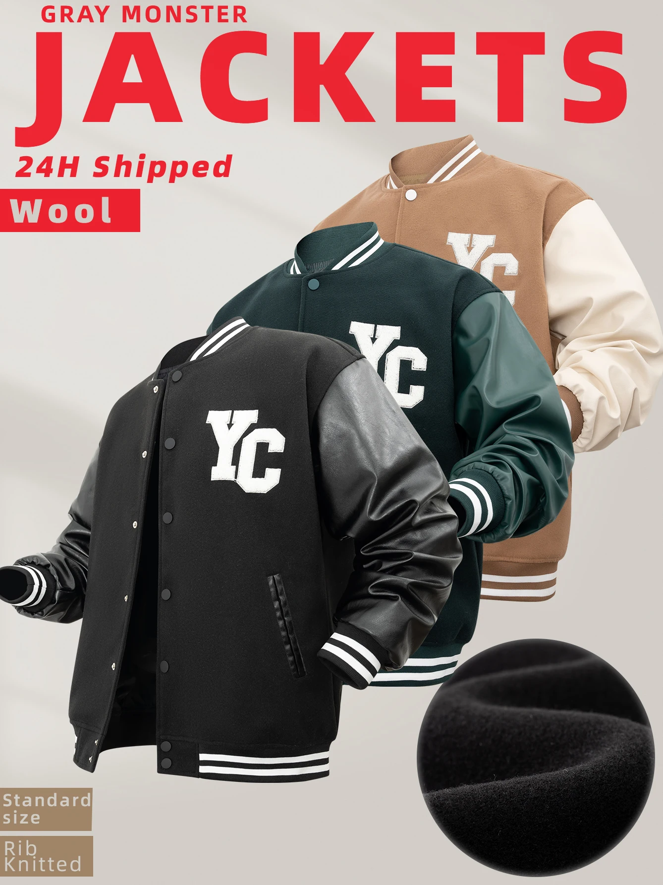 

Men's Faux Leather Motorcycle Baseball Jacket Spring and Autumn Simplicity Loose Casual Coat Letter Print Embroidery Outerwear