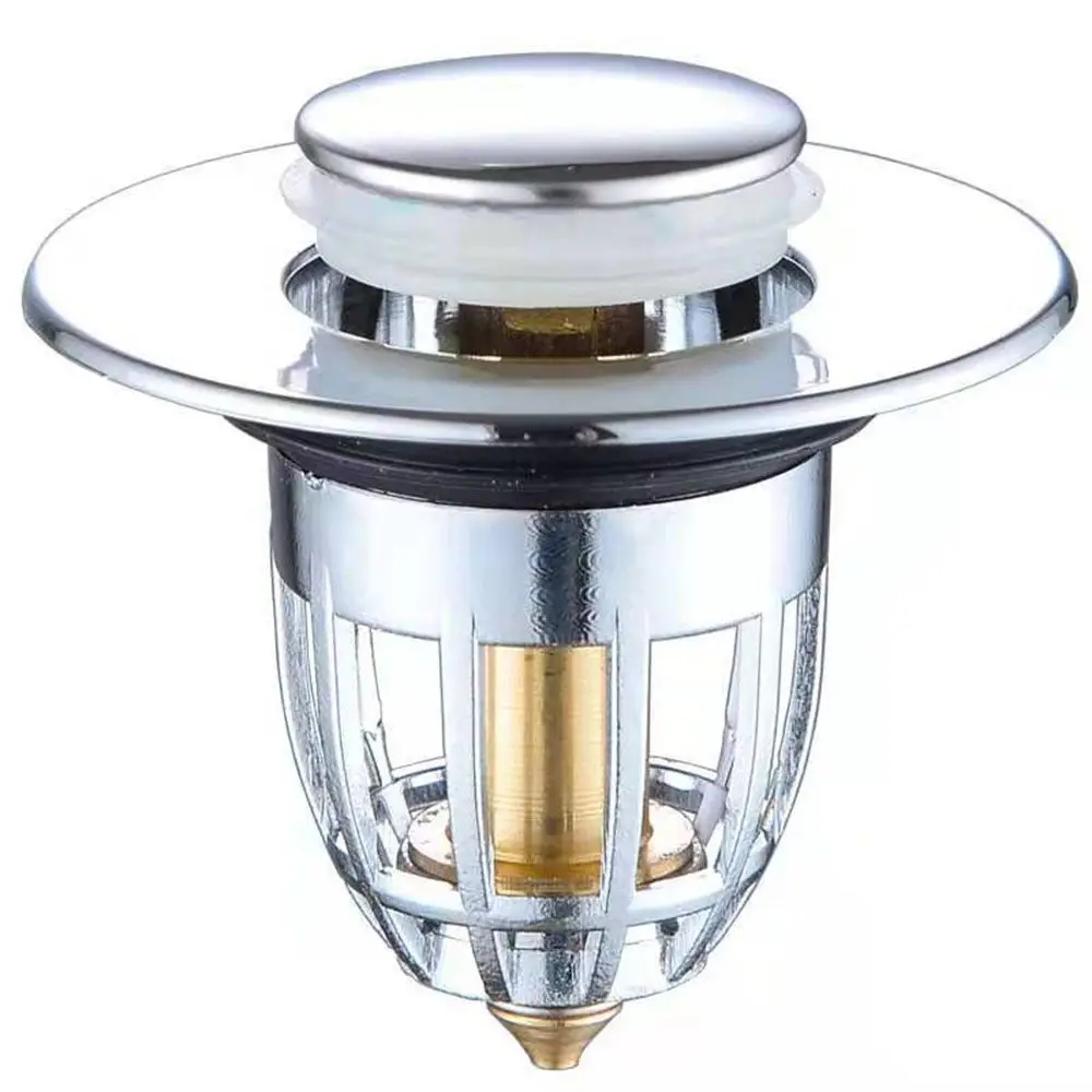 New Easy to Install Universal Wash Basin Bounce Drain Filter With Anti-clogging Basket Sink Drain Plug Sink Drain Stopper