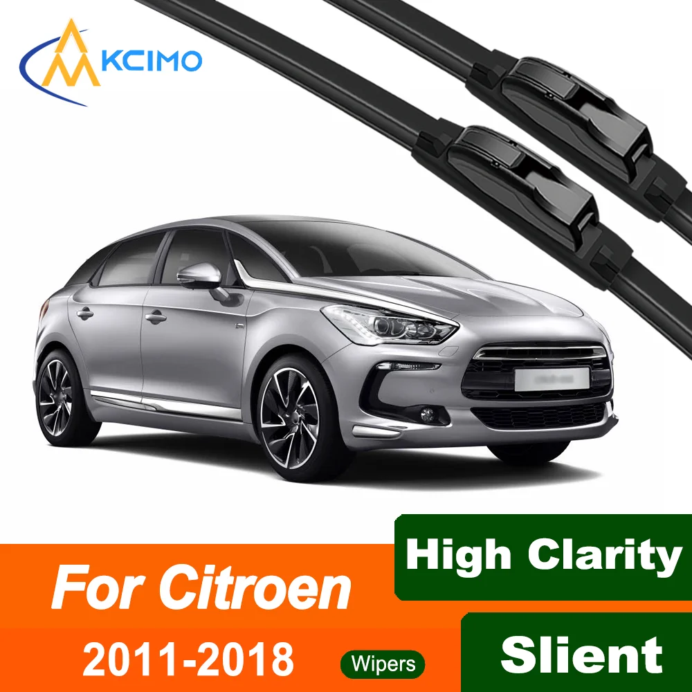 

Silent Black Front Wiper Blades Set for Citroen DS 5 2011–2018 2012 2013 Auto Windscreen Windshield Window Wiper Accessories