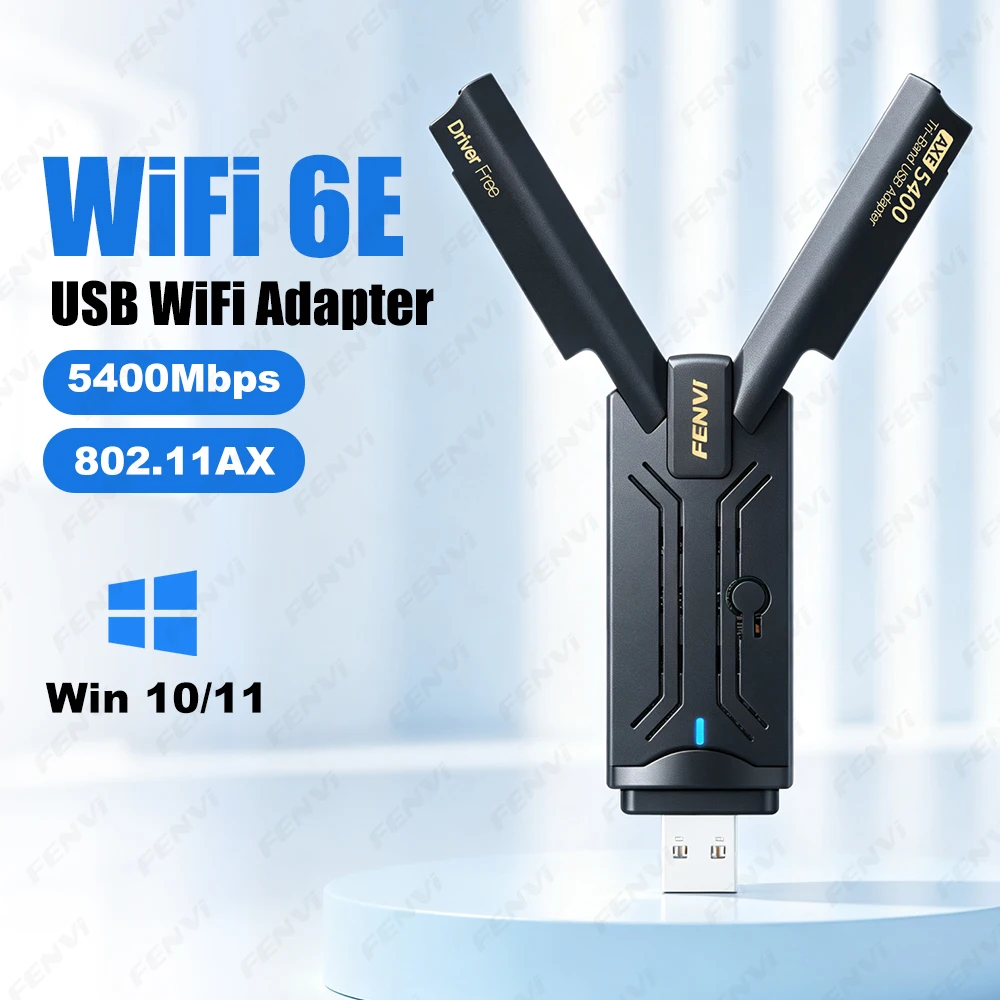 FENVI WiFi 6E 5400Mbps USB WiFi Adapter WiFi 6 1800Mbps WiFi6 AX300 USB Network Card For Laptop Win10/11