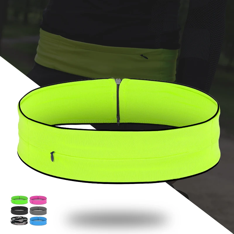 

Invisible Running Waist Pack Slim Fitness Belt for Gym Workout Secure Zipper Phone Waistband for Jogging,Yoga,Travel(No Bottle)