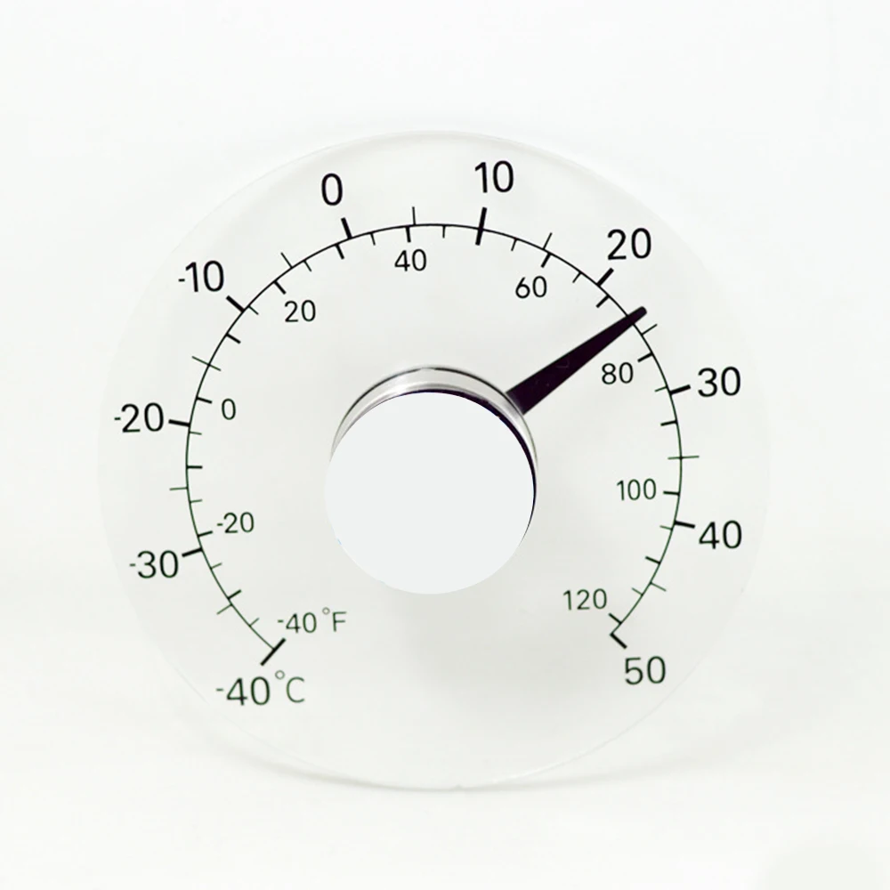 Acrylic Thermometer Temperature Transparent Clear Outdoor Window Thermometer Clock Weather Tool For Laboratory Warehouse Garden