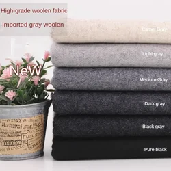 Woolen Fabric By The Meter for Autumn Winter Clothes Coats Hats Windbreak Diy Sewing Wool Cloth Thick Warm Wearable Plain Gray