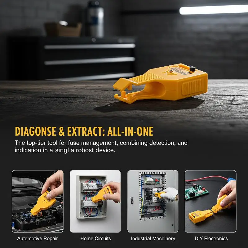 @*Auto Fuse Detection Tester 24V DC 1Pcs LED Indicator Non Slip Grip Handheld Tool for Garage Car Repair Jobs