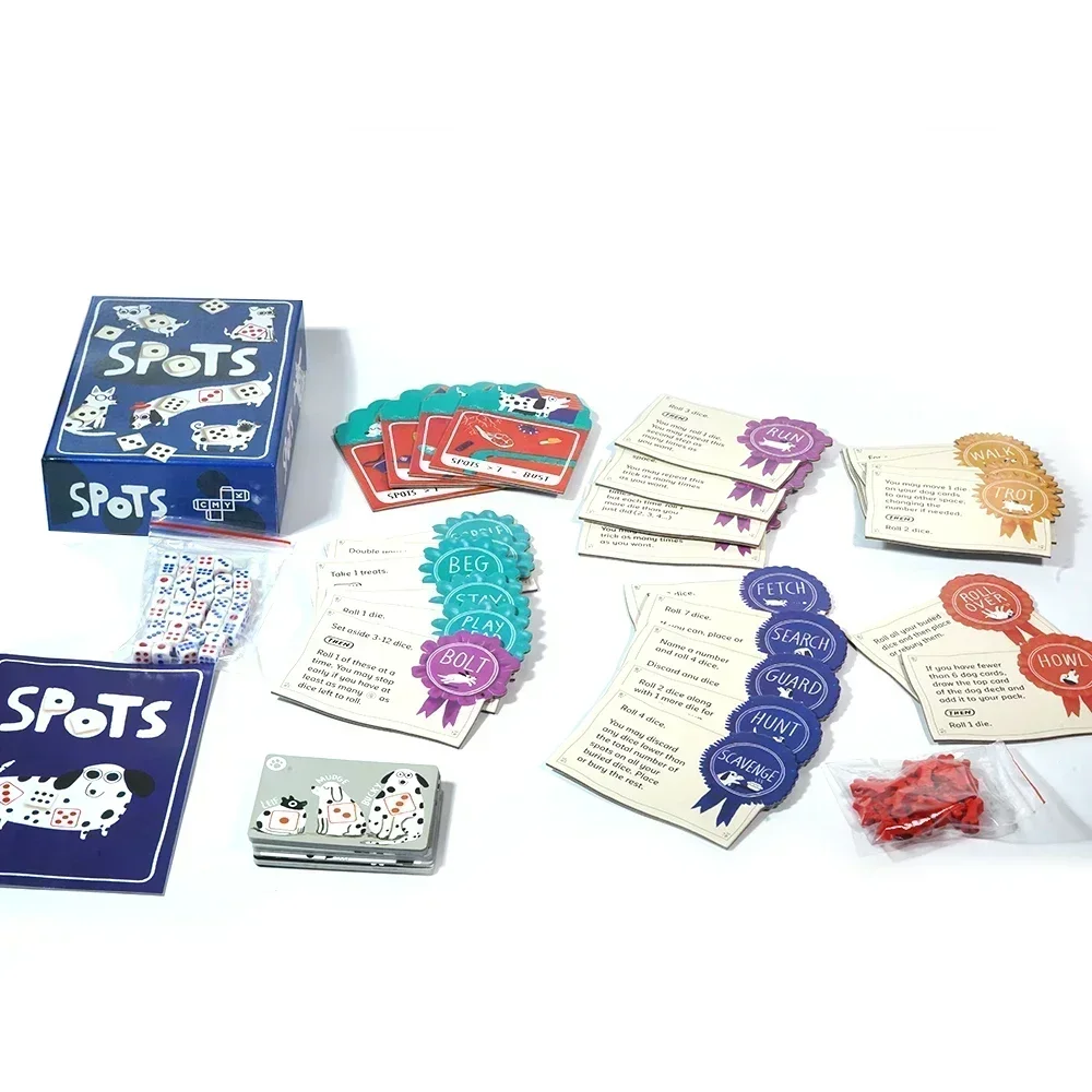 Inglês Board Game para Lazer Gathering, Cão manchado, Gambling Dice Card, Card Card Card, Woolen Lucky, Leisure Gathering, Board Game