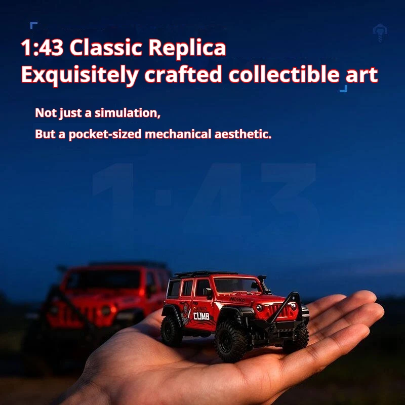 Huangbo 1:43 Scale 4WD RC Rock Crawler Full Proportional RC Off Road Dual Car Shells Shock Absorption Jeep For Kids Collectors