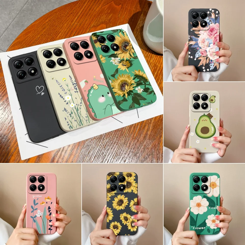 For Xiaomi 14T 14T Pro 14 14 Pro Phone Case Flowers Soft Silicone Back Cover For Xiaomi 14Pro 14 Coque MI14T Fundas 14TPro Cases