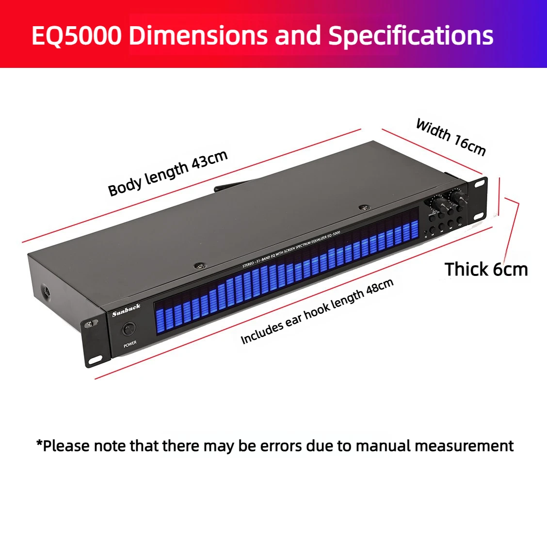 2026 new EQ5000 professional front-end EQ equalizer tuning USB flash drive Bluetooth 6.0 spectrum display home Canon output