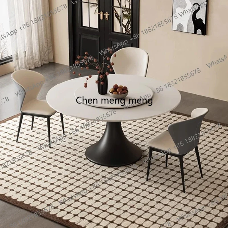 

New arrive Round Restaurant Dining Table Modern Luxury Mahjong Writing Dining Table Reception Picnic Juegos De Comedor Kitchen F
