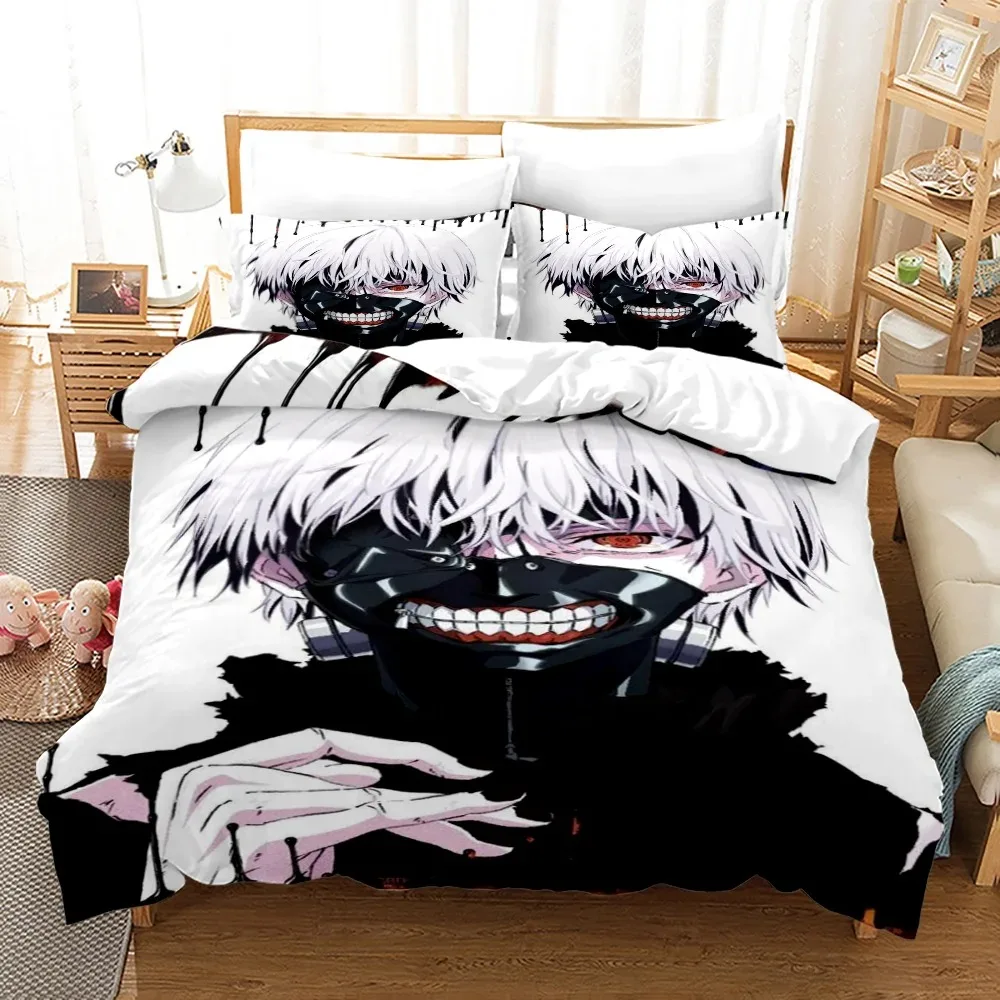 3D Print Anime Tokyo Ghoul Bedding Set Single Twin Full Queen King Size Hip Hop Anime Bed Set Teenager Bedroom Duvet cover Sets