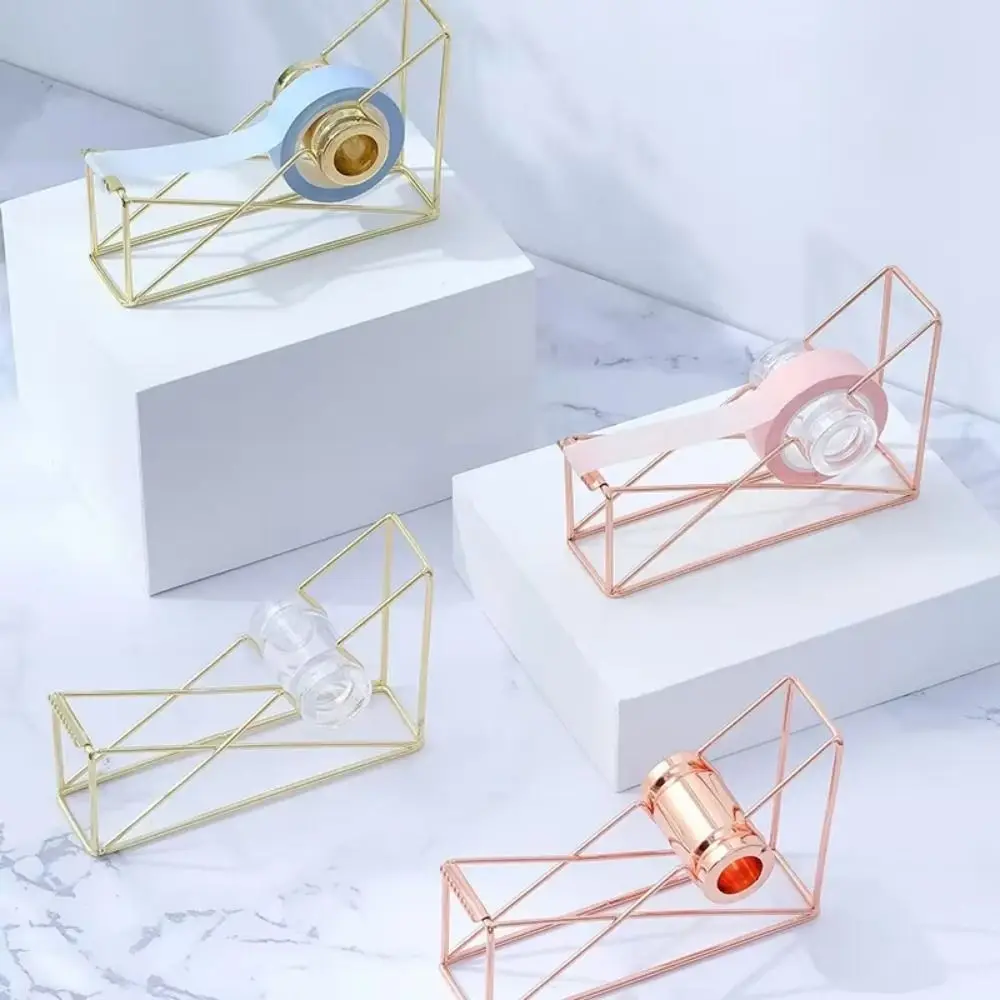 スタイリッシュな滑り止めアイアンアートテープディスペンサー滑らかな切断防錆テープストレージオーガナイザー頑丈な安全な手動テープカッターオフィス