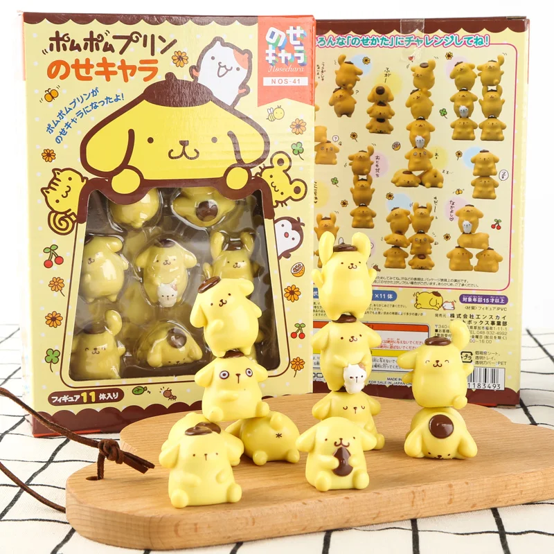 Sanrio Pompom Purin Melody Little Twin Star Cartoon Model Decoration Assembly Toys Kawaii Anime Figure Toys Christmas Gifts