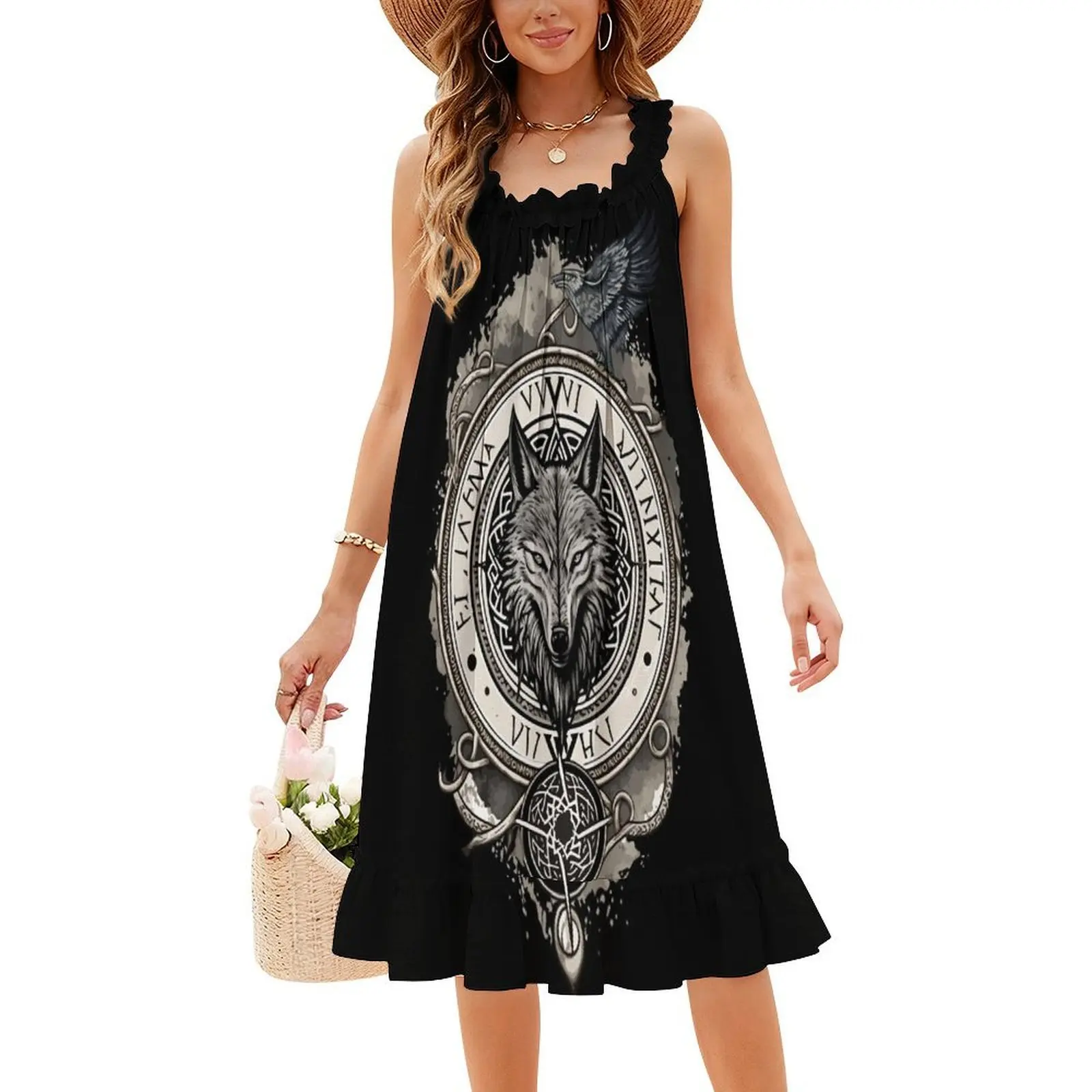 Vestido Bohemio Vintage Fenrir Wolf - usage example