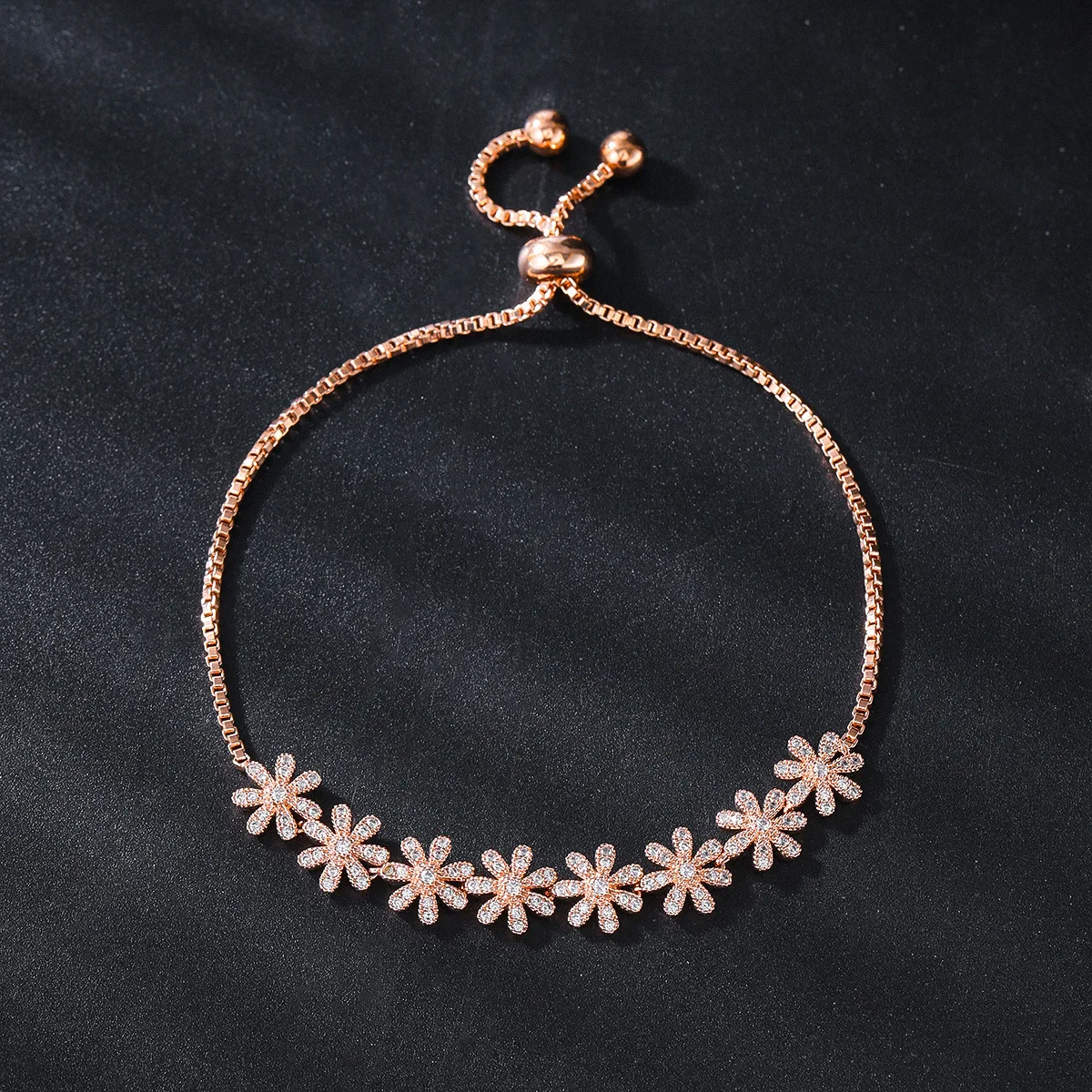 

S925 Silver Flower Diamond Bracelet Full D Moissanite Adjustable Chain Wedding Engagement Party Jewelry For Women Birthday Gift