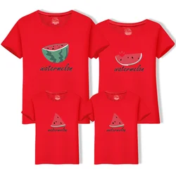 Mommy Daddy Brother Sister Baby Family Matching T-shirts Watermelon pattern Family Clothes Summer Cotton Family Look Outfits