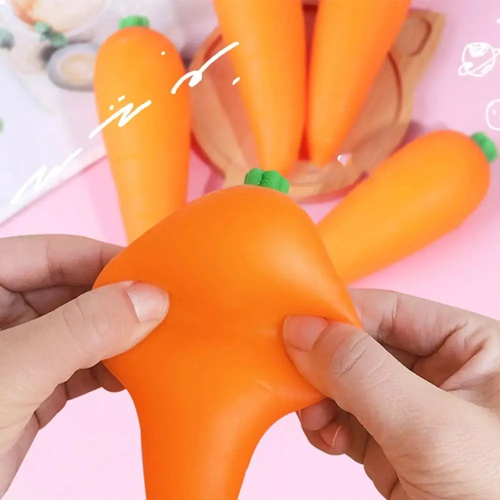 Novelty TPR Material Squeeze Vegetable Design Carrot Shape Giant Stress Soft Texture Giant Size Stress Relief Gift