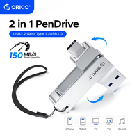 ORICO 2 in 1 Dual Flash Drive High Speed Pen Drive OTG Type C USB A Dual Interfaces for MacBook Android
