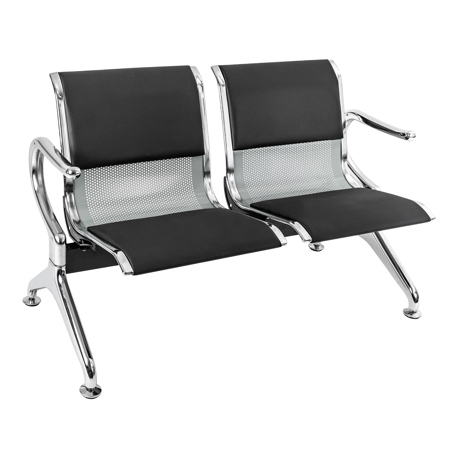 2-Seat Waiting Room Chair Guest Reception Soft Chair for Guest Reception Waiting Room Bench for Airport Hospital Bank