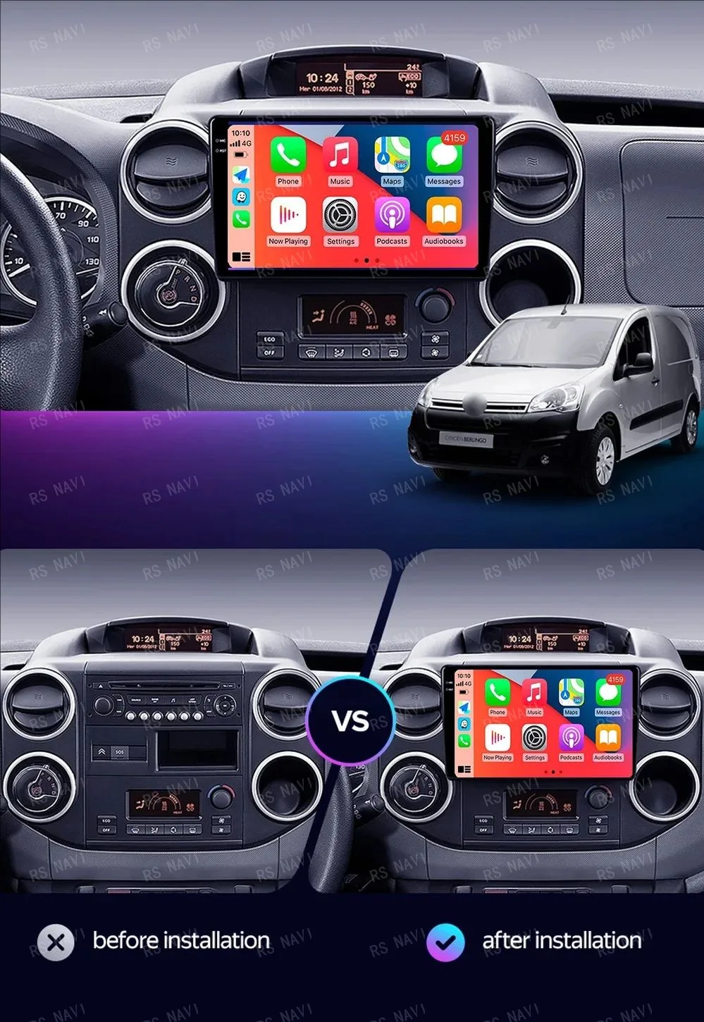 Android14 Carplay Car Radio For Citroen Berlingo For Peugeot Partner 2008 - 2019 Navigation GPS Multimedia Player WiFi BT stereo