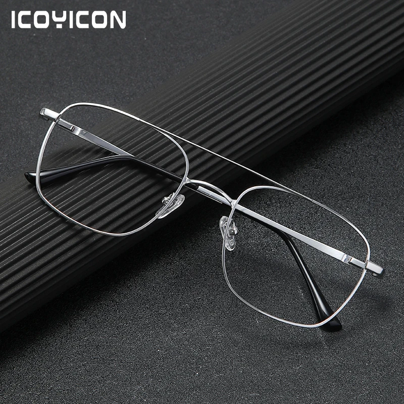 

Pure Titanium Glasses Frames Men Square Full-frame Eyeglasses Upscale Classic Business Optical Prescription Eyewear TA001