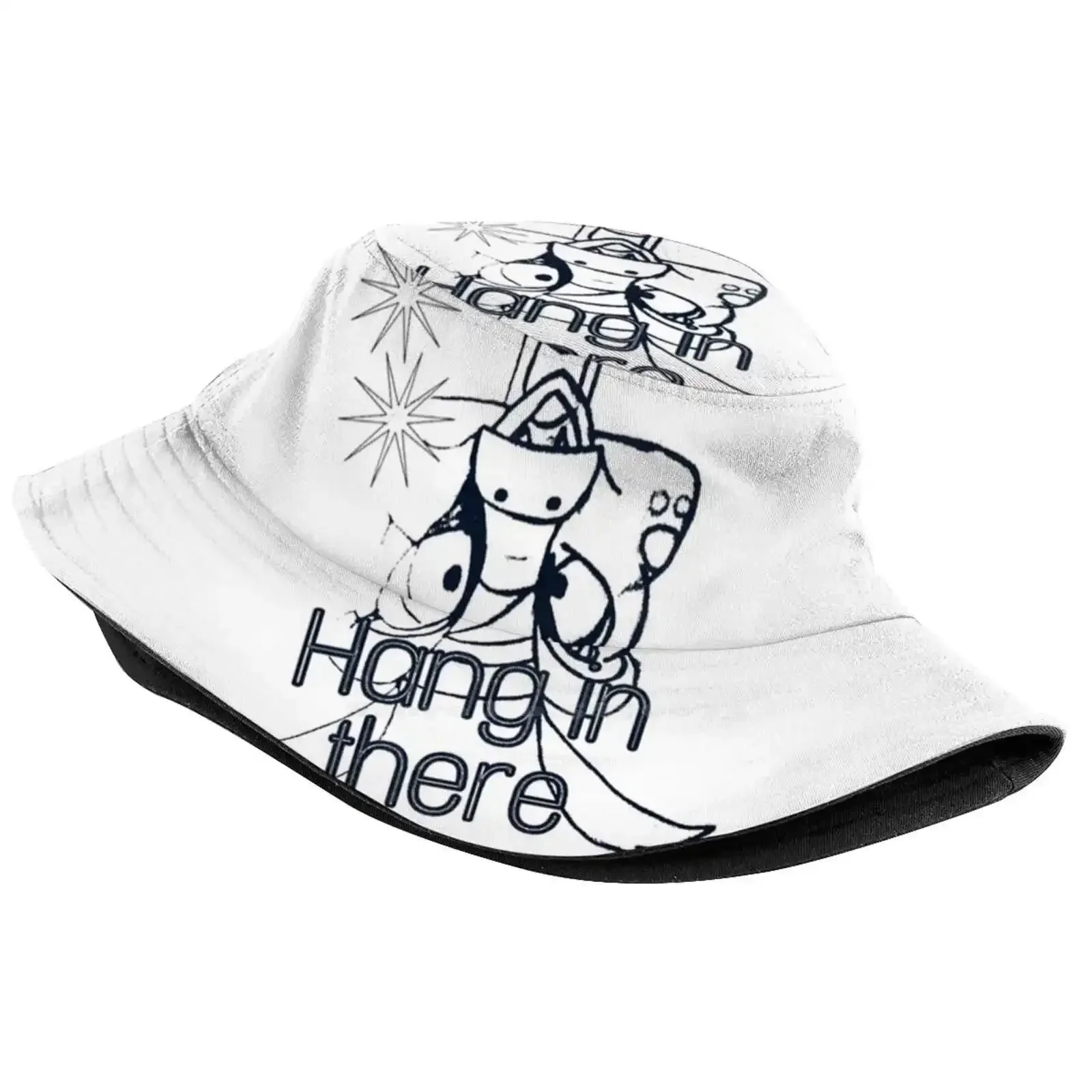 Dragon Hanging. Text - Hang In There. My Drawing Unisex Fashion Women Men Breathable Bucket Hats Dragon Hanging Text Hang In