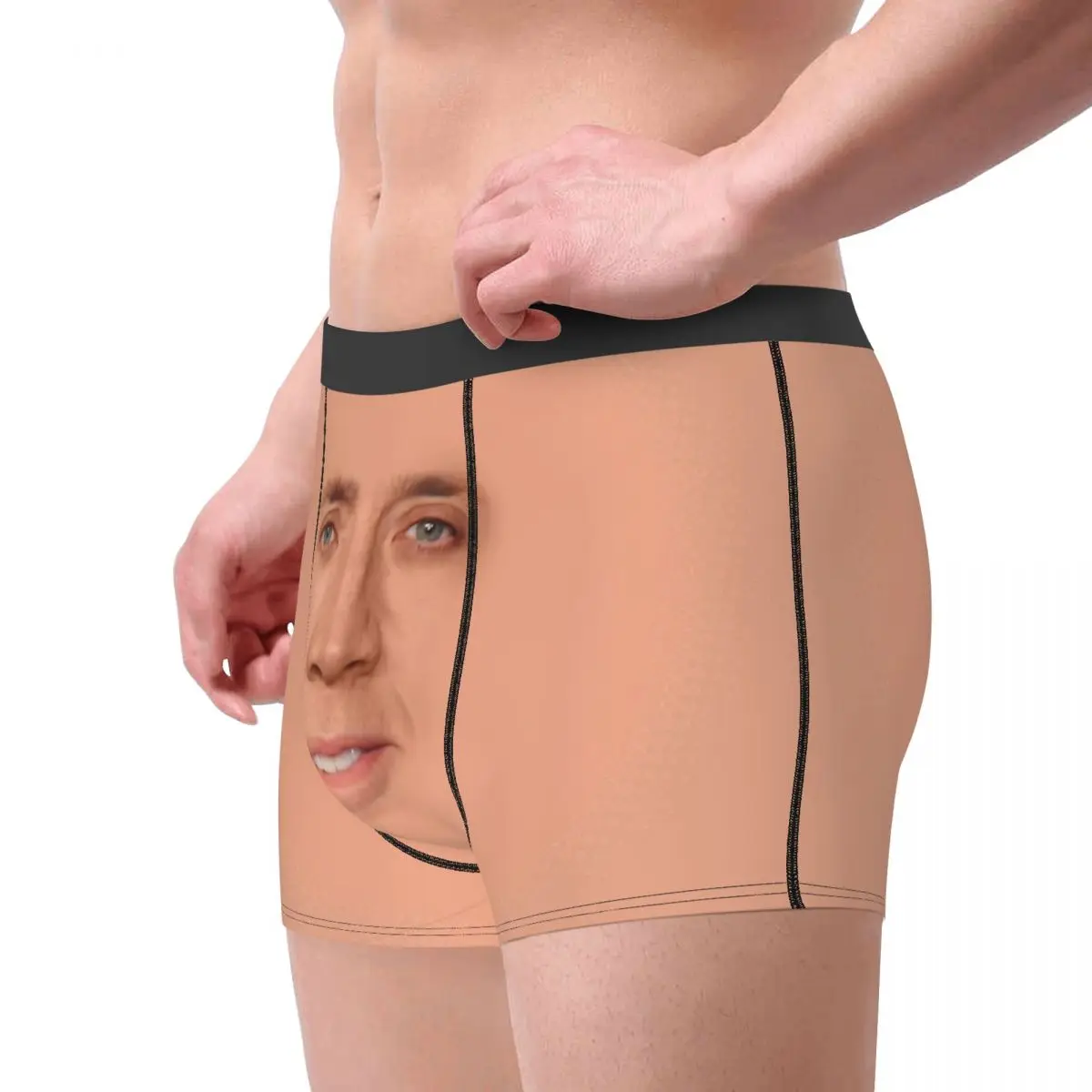 Humor Boxer Shorts Panties Man Nicolas Cage Face Underwear Soft Underpants for Male