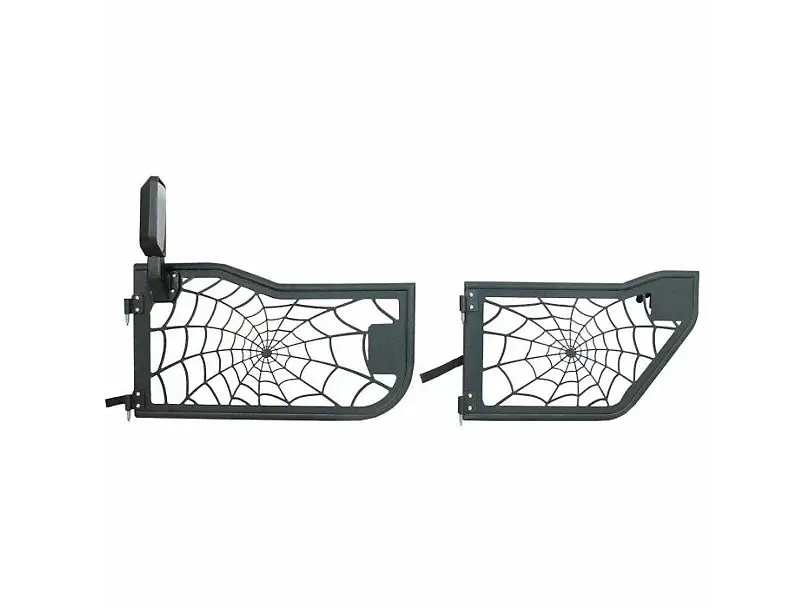 Tubular Spyder Web Half Doors With Reflection Mirrors For Jeep Wrangler JK 4 Door