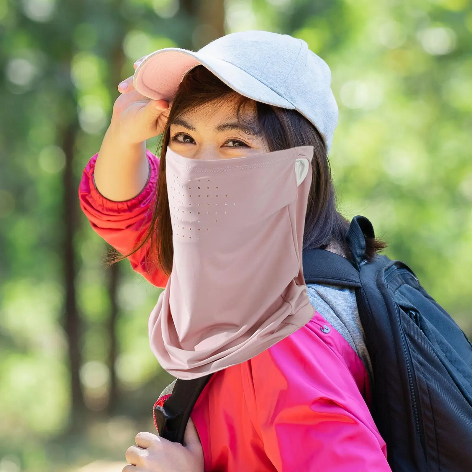 Oddychająca maska chroniąca przed słońcem dla kobiet, idealna na podróże, do noszenia na co dzień, na zakupy i do aktywności na świeżym powietrzu.