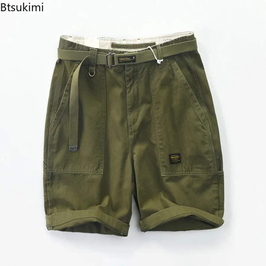 Fashion Men's Clothing Summer New Cotton Cargo Shorts Man Casual Loose Wide Leg Shorts Harajuku Streetwear Men Jogger Sweatpants