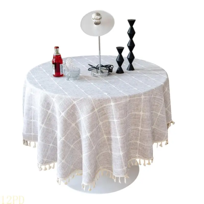 12PD Against Slip Round Dining Tablecloth Suitable for Parties and Daily Meals
