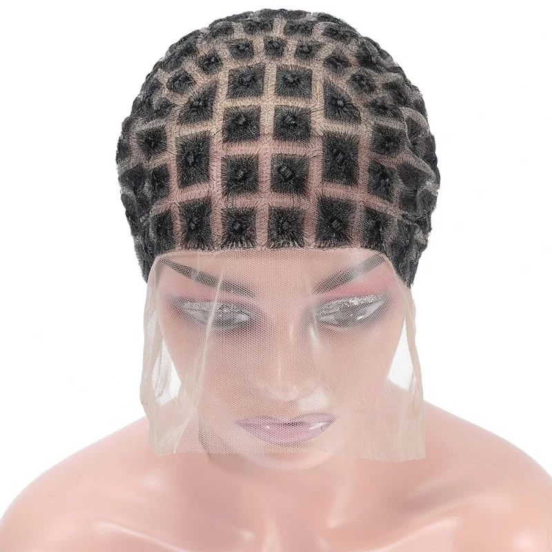 

Двойная кружевная шапочка для парика с плетеными косами, без клея, из дышащего волокна, 9.84x11 дюймов, для плетения кос и изготовления париков, цвет кокосовый коричневый