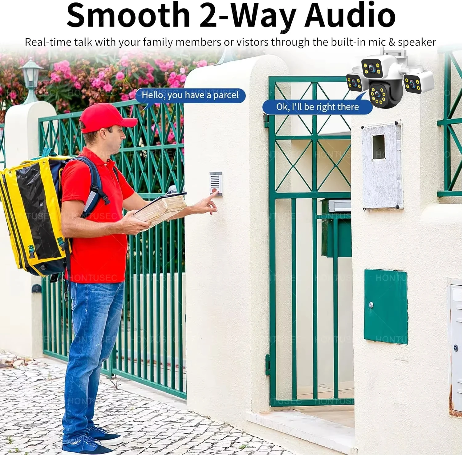 Câmera IP WiFi 6K UHD Outdoor 12MP Três telas Três lentes Tipo humano Detecção AI Rastreamento automático Monitoramento de segurança IP CCTV