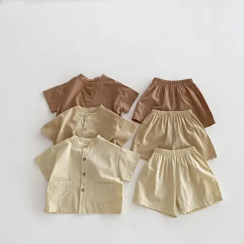 MILANCEL Chidren 의류 세트 캐주얼 소년 정장 반팔 셔츠와 바지 2 PCs 복장