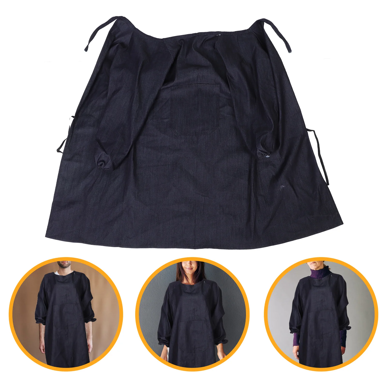 

Heavy Duty Anti-Stain Workwear Apron Thick Durable Fabric Long Size Multi-Pocket For Men Women Barber Artist