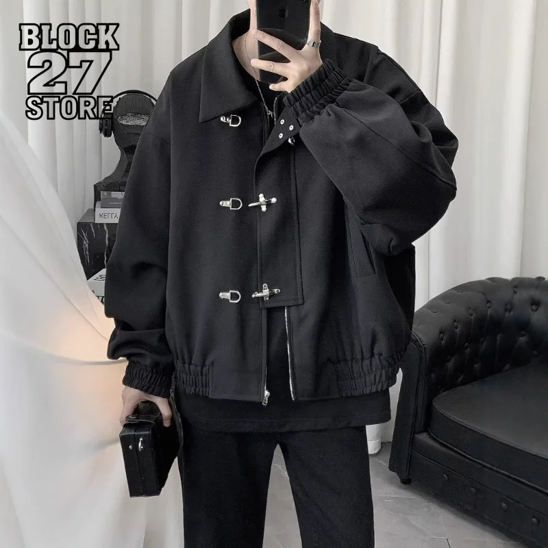 

Mens Jacket New Korean Style Short Design Trendy Cool Handsome Casual Autumn Winter Coat Streetwear End Retro Harajuku Fashion