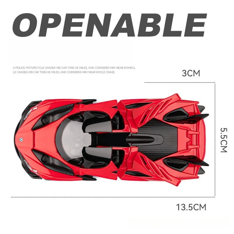 1:36 아폴로 프로젝트 EVO Supercar 시뮬레이션 다이캐스트 금속 합금 모델 자동차 사운드 라이트 풀백 컬렉션 어린이 장난감 선물